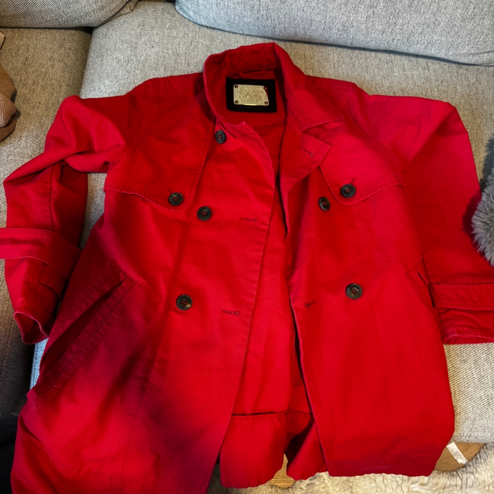 Mango bright red tie waist coat